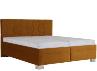 Blanar PATRICIA tmavožltý velvet, manželská posteľ s úložným priestorom 180x200 cm