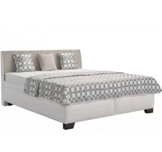 Blanar QUARTO bielo-sivá, vysoká manželská posteľ s úložným priestorom 180x200 cm