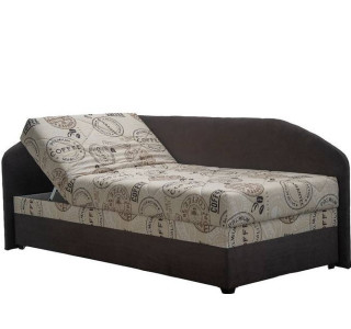 Blanar TURI 4 hnedá ľavá, čalúnená rohová posteľ 90x200 cm s roštom a matracom