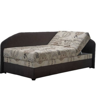 Blanar TURI 4 hnedá pravá, čalúnená rohová posteľ 90x200 cm s roštom a matracom