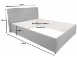 COSALA sivá, čalúnená posteľ 160x200 cm s úložným priestorom