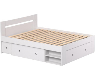 REA LARISA UP 160 biela, manželská posteľ 160x200 cm s úložným priestorom