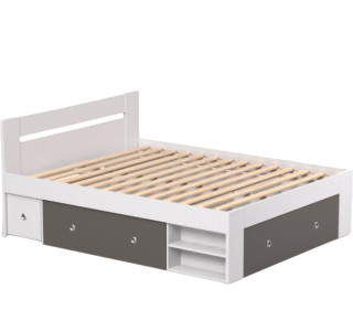 REA LARISA UP 160 biela + farebné čielko, manželská posteľ 160x200 cm s úložným priestorom