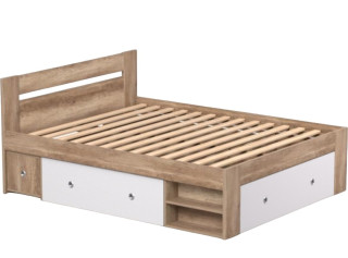 REA LARISA UP 160 dub canyon + farebné čielko, manželská posteľ 160x200 cm s úložným priestorom