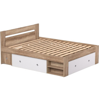 REA LARISA UP 160 dub canyon + farebné čielko, manželská posteľ 160x200 cm s úložným priestorom