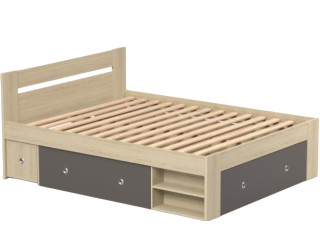 REA LARISA UP 160 dub vicenza + farebné čielko, manželská posteľ 160x200 cm s úložným priestorom