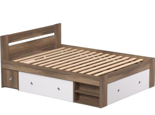 REA LARISA UP 160 orech rockpille + farebné čielko, manželská posteľ 160x200 cm s úložným priestorom