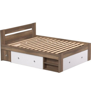 REA LARISA UP 160 orech rockpille + farebné čielko, manželská posteľ 160x200 cm s úložným priestorom