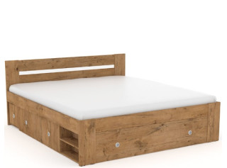 REA LARISA UP 180 dub lancelot, manželská posteľ 180x200 cm s úložným priestorom