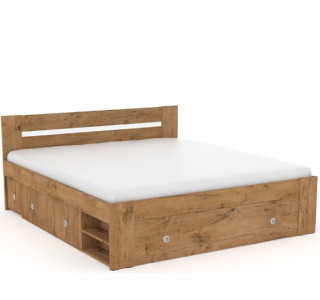 REA LARISA UP 180 dub lancelot, manželská posteľ 180x200 cm s úložným priestorom