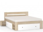 REA LARISA UP 160 dub bardolino + farebné čielko, manželská posteľ 160x200 cm s úložným priestorom