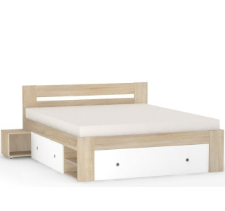 REA LARISA UP 180 dub bardolino + farebné čielko, manželská posteľ 180x200 cm s úložným priestorom