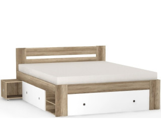REA LARISA UP 180 dub canyon + farebné čielko, manželská posteľ 180x200 cm s úložným priestorom