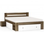 REA LARISA UP 180 orech rockpille + farebné čielko, manželská posteľ 180x200 cm s úložným priestorom