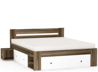 REA LARISA UP 180 orech rockpille + farebné čielko, manželská posteľ 180x200 cm s úložným priestorom