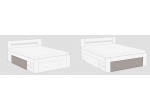 REA LARISA UP 120 biela + farebné čielko, posteľ v šírke 120x200 cm