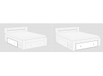 REA LARISA UP 160 dub lancelot + farebné čielko, posteľ v šírke 160x200 cm