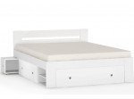 REA LARISA UP 160 biela + farebné čielko, manželská posteľ 160x200 cm s úložným priestorom
