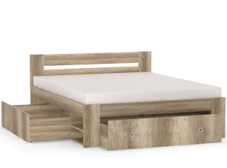 REA LARISA UP 180 dub canyon, manželská posteľ 180x200 cm s úložným priestorom
