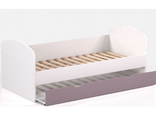 REA ABRA biela + farebné čelo, detská posteľ s prístelkou 90x200 cm