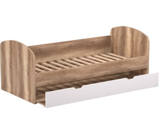 REA ABRA dub canyon + farebné čelo, detská posteľ s prístelkou 90x200 cm