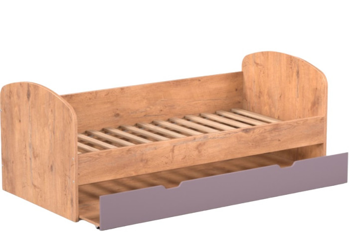 REA ABRA dub lancelot + farebné čelo, detská posteľ s prístelkou 90x200 cm REA ABRA dub lancelot + farebné čelo, detská posteľ s prístelkou 90x200 cm