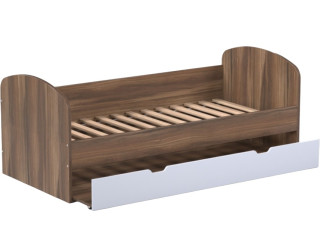 REA ABRA orech rockpille + farebné čelo, detská posteľ s prístelkou 90x200 cm