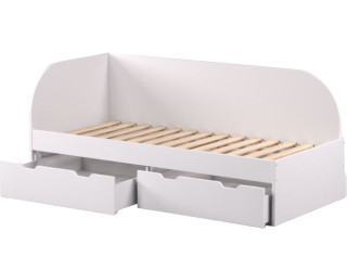 REA GARY 90L biela, jednolôžková posteľ 90x200 cm s úložným priestorom ľavá