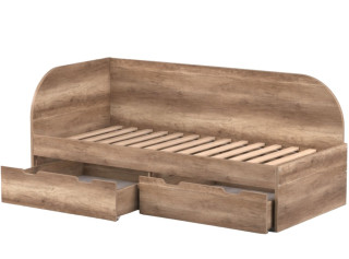 REA GARY 90L dub canyon, jednolôžková posteľ 90x200 cm s úložným priestorom ľavá