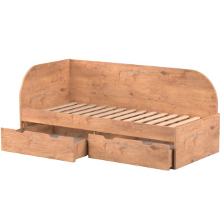 REA GARY 90L dub lancelot, jednolôžková posteľ 90x200 cm s úložným priestorom ľavá