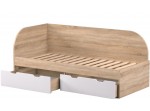 REA GARY 90L dub bardolino - ľavá jednolôžková posteľ 90x200 cm s úložným priestorom