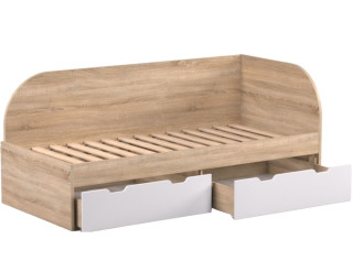 REA GARY 90P dub bardolino - pravá, jednolôžková posteľ 90x200 cm s úložným priestorom