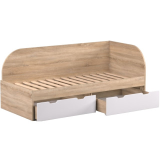 REA GARY 90P dub bardolino - pravá, jednolôžková posteľ 90x200 cm s úložným priestorom