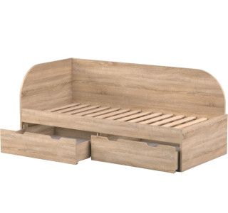 REA GARY 90L dub bardolino - ľavá jednolôžková posteľ 90x200 cm s úložným priestorom