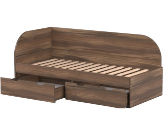 REA GARY 90L orech rockpille, jednolôžková posteľ 90x200 cm s úložným priestorom ľavá