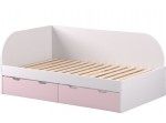 REA GARY 120L biela, študentská posteľ 120x200 cm s úložným priestorom ľavá