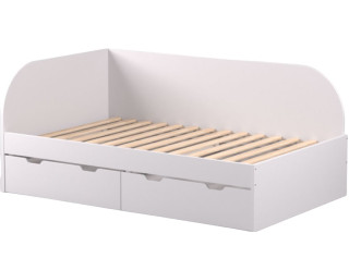 REA GARY 120L biela, študentská posteľ 120x200 cm s úložným priestorom ľavá