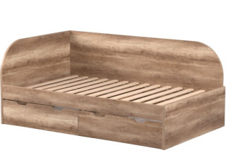 REA GARY 120L dub canyon, študentská posteľ 120x200 cm s úložným priestorom ľavá