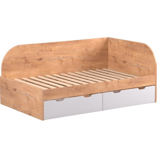 REA GARY 120P dub lancelot, študentská posteľ 120x200 cm s úložným priestorom pravá