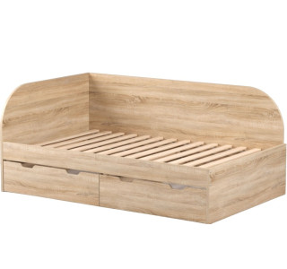 REA GARY 120L dub bardolino, študentská posteľ 120x200 cm s úložným priestorom ľavá