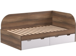 REA GARY 120P orech rockpille, študentská posteľ 120x200 cm s úložným priestorom pravá