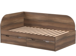 REA GARY 120L orech rockpille, študentská posteľ 120x200 cm s úložným priestorom ľavá