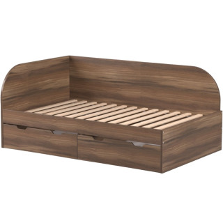 REA GARY 120L orech rockpille, študentská posteľ 120x200 cm s úložným priestorom ľavá