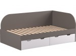 REA GARY 120P šedý grafit, študentská posteľ 120x200 cm s úložným priestorom pravá