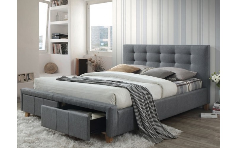 ASCOT sivá, posteľ s roštom 160x200 cm