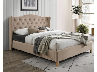 ASPEN VELVET béžová, manželská posteľ s roštom 160x200 cm