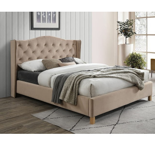 ASPEN VELVET béžová, manželská posteľ s roštom 160x200 cm
