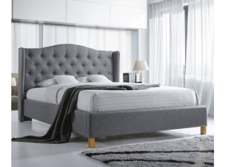 ASPEN sivá, čalúnená posteľ s roštom 140x200 cm