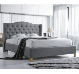 ASPEN sivá, čalúnená posteľ s roštom 140x200 cm