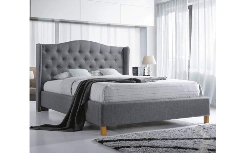 ASPEN sivá, posteľ s roštom 160 x 200 cm